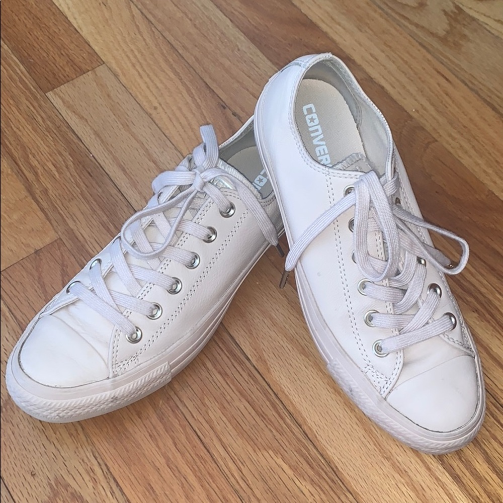 Light Pink Leather Converse 8
